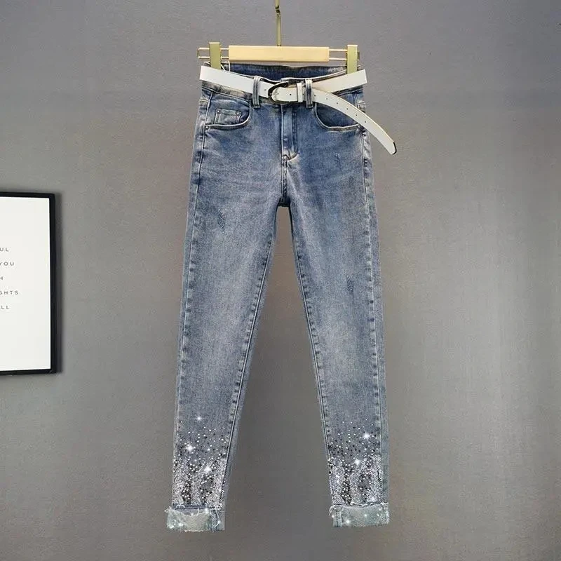 Women Jeans New Female Spring Summer Women Sequins Hot Drilling Denim Pants Ladies Pencil Cowboy Pants
Women Jeans New Female Spring Summer Women Sequins Hot Drilling Denim Pants Ladies Pencil Cowboy Pants