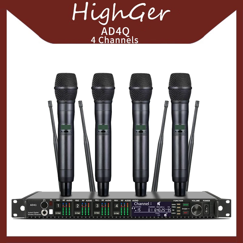 Профессиональная 4-канальная Беспроводная микрофонная система Highger AD4Q для караоке, сцены, представлений, свадьбы, дома, караоке
Профессиональная 4-канальная Беспроводная микрофонная система Highger AD4Q для караоке, сцены, представлений, свадьбы, дома, караоке