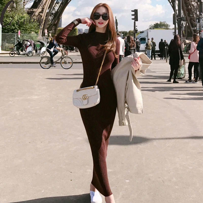 Women Vintage Knitted Maxi Dress 2023 Korean Round Neck Elegant A-Line Dress Slim Wiast Long Sleeve Sweater Party Bodycon Dress
Women Vintage Knitted Maxi Dress 2023 Korean Round Neck Elegant A-Line Dress Slim Wiast Long Sleeve Sweater Party Bodycon Dress