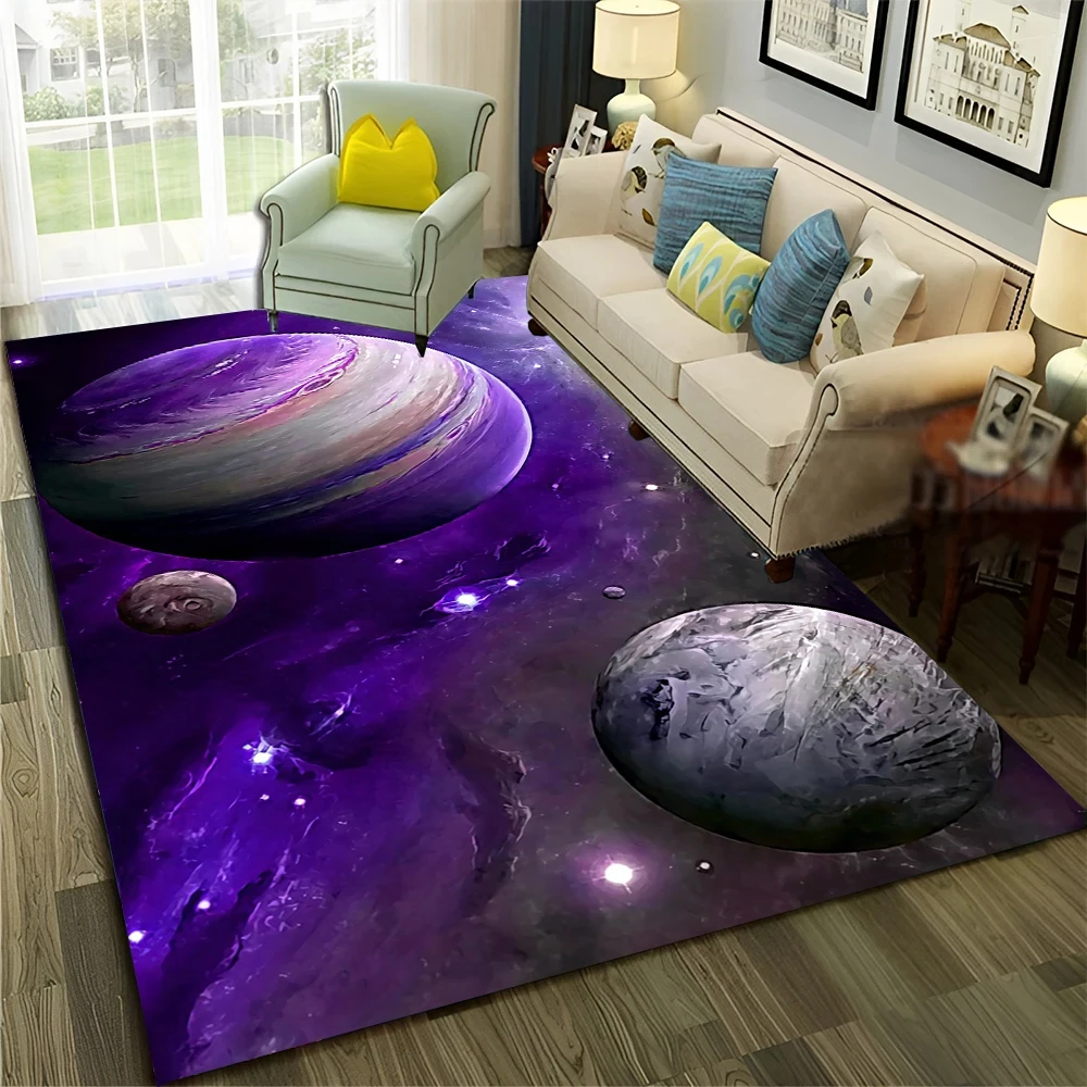 

3D Universe Space Galaxy Planet Star Carpet Home Living Room Large Area Rug Bedroom Doormat Children Room Non-slip Floor Mat