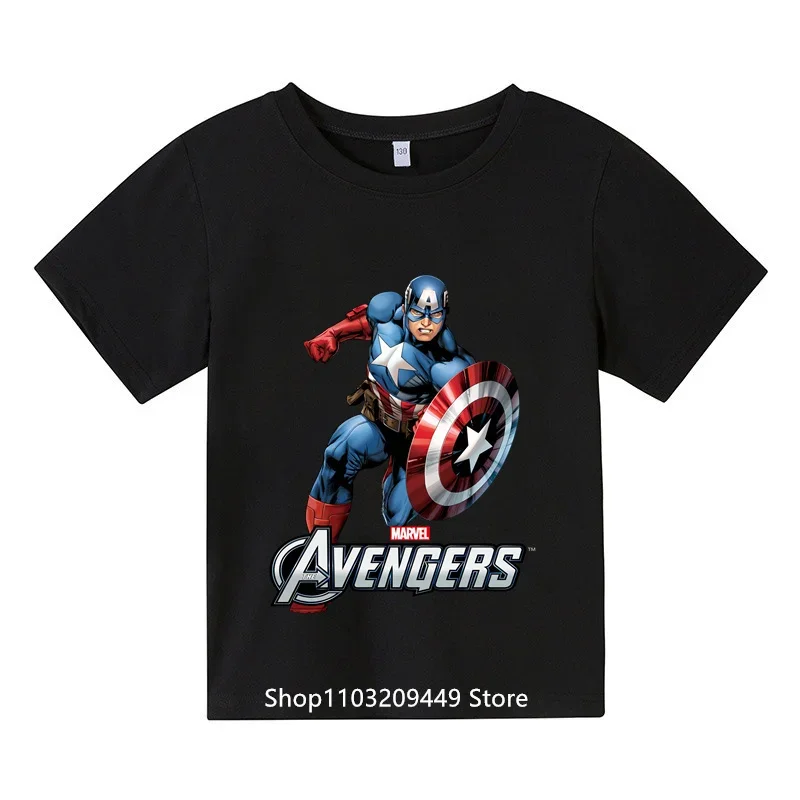 Cartoon Marvel Captain America T-shirt Boys Girls Casual cotton short sleeved Kids Student T-shirt Street Wear summer top T-shir
Cartoon Marvel Captain America T-shirt Boys Girls Casual cotton short sleeved Kids Student T-shirt Street Wear summer top T-shir