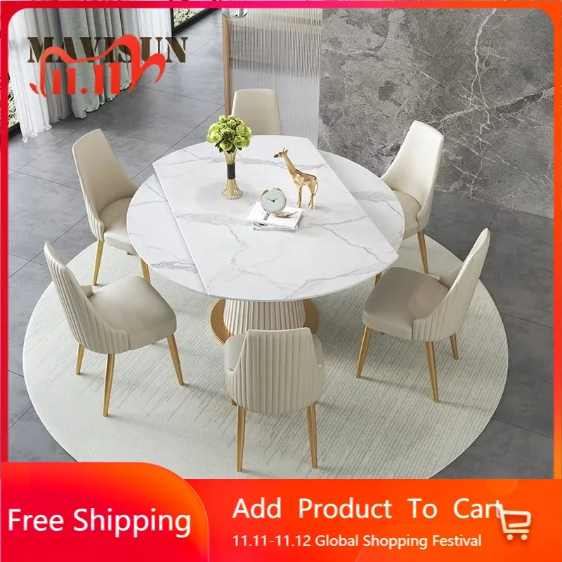 Modern Simple Dining Table Luxury Round Kitchen Table Household Console Dining Table Light Mesas De Jantar Kitchen Furniture
Modern Simple Dining Table Luxury Round Kitchen Table Household Console Dining Table Light Mesas De Jantar Kitchen Furniture