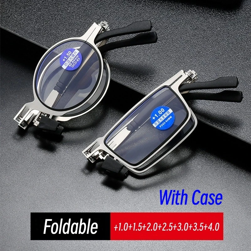 

Collapsible Far Sight Eyewear Men's Ultra Light High Definition Reading Glasses Anti-fatigue Blue Light Blocking Eyeglasses