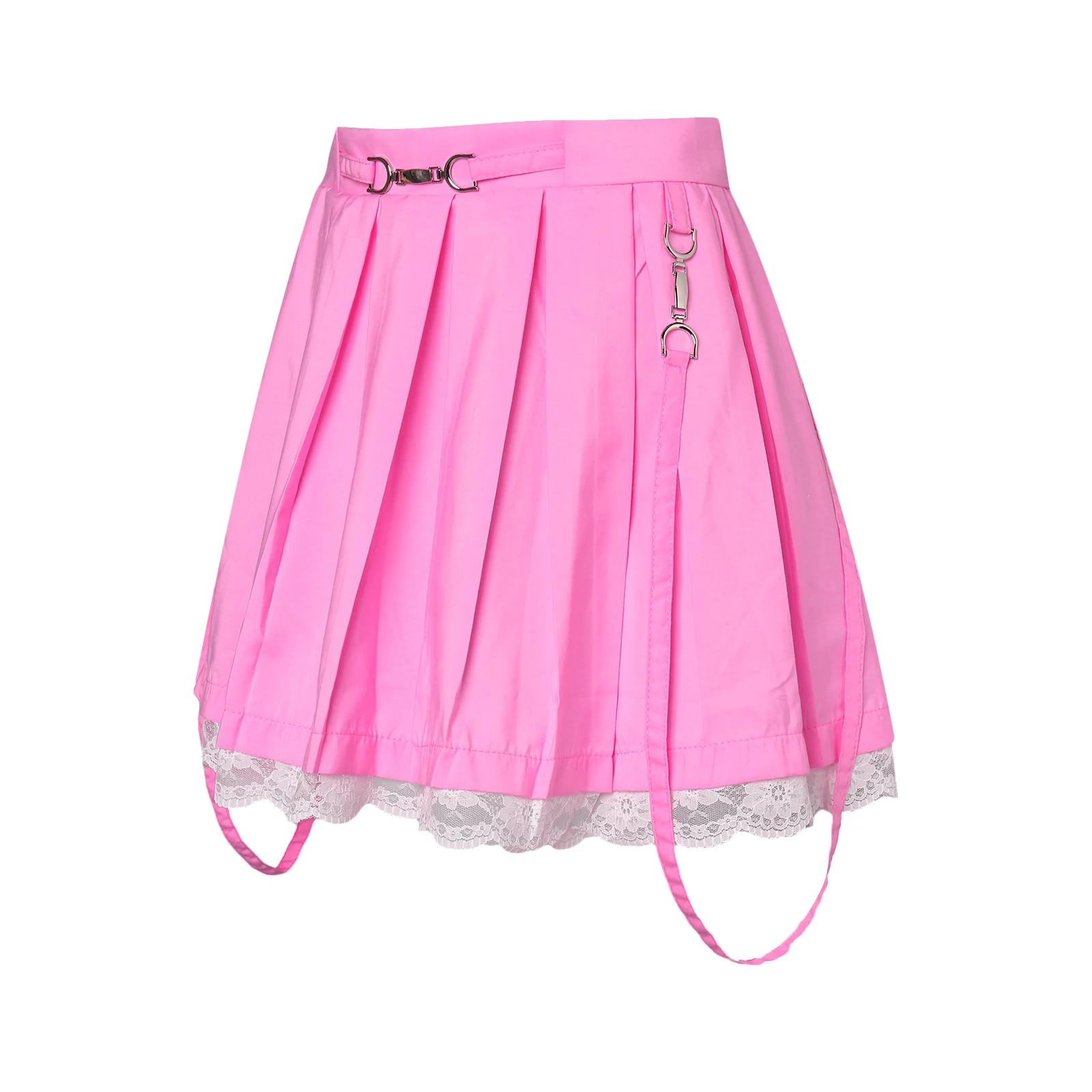 

Women Y2K Pleated Mini Skirts Sexy High Waist Stretchy Solid Color Tennis Skater A-Line Skirt Mini Bottom Streetwear