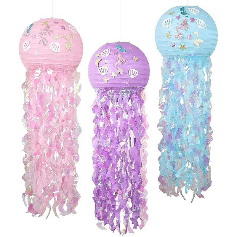 Mermaid Hanging Jellyfish Paper Lanterns Kit 3 Pack Colors Wish Paper Lanterns For Bedroom Ocean Theme Party Decoration
Mermaid Hanging Jellyfish Paper Lanterns Kit 3 Pack Colors Wish Paper Lanterns For Bedroom Ocean Theme Party Decoration