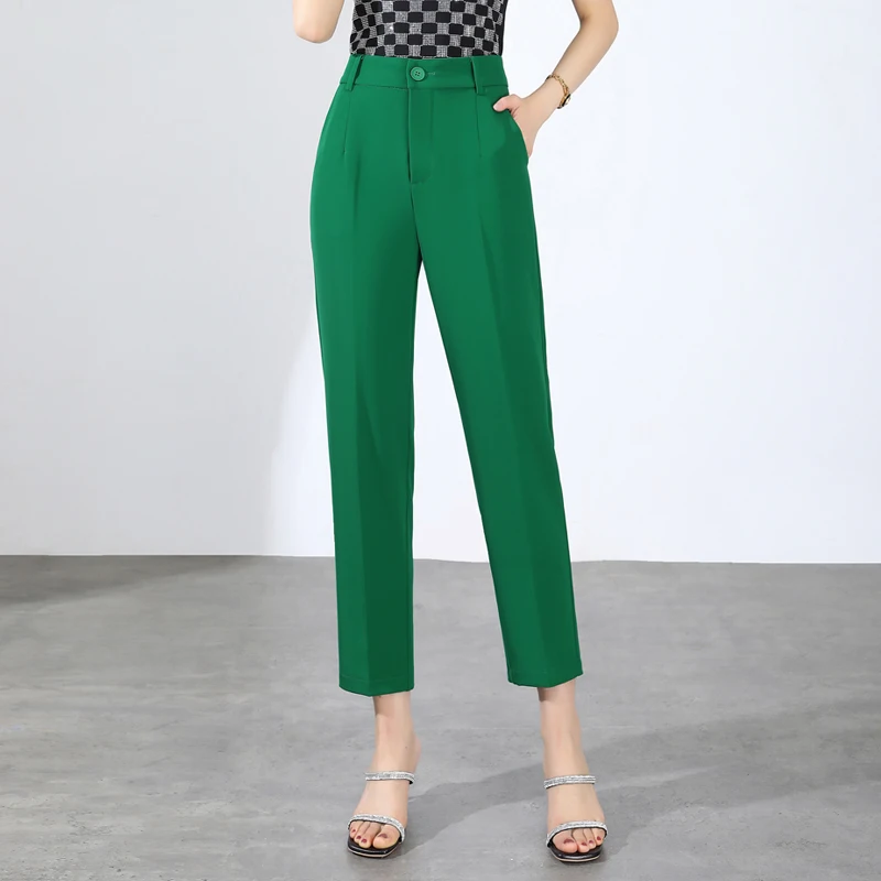 Summer Woman Career Pant Office Lady Suit Green Straight Pants Drape Casual Ankle Length Women Pencil Pants Trousers Female
Summer Woman Career Pant Office Lady Suit Green Straight Pants Drape Casual Ankle Length Women Pencil Pants Trousers Female