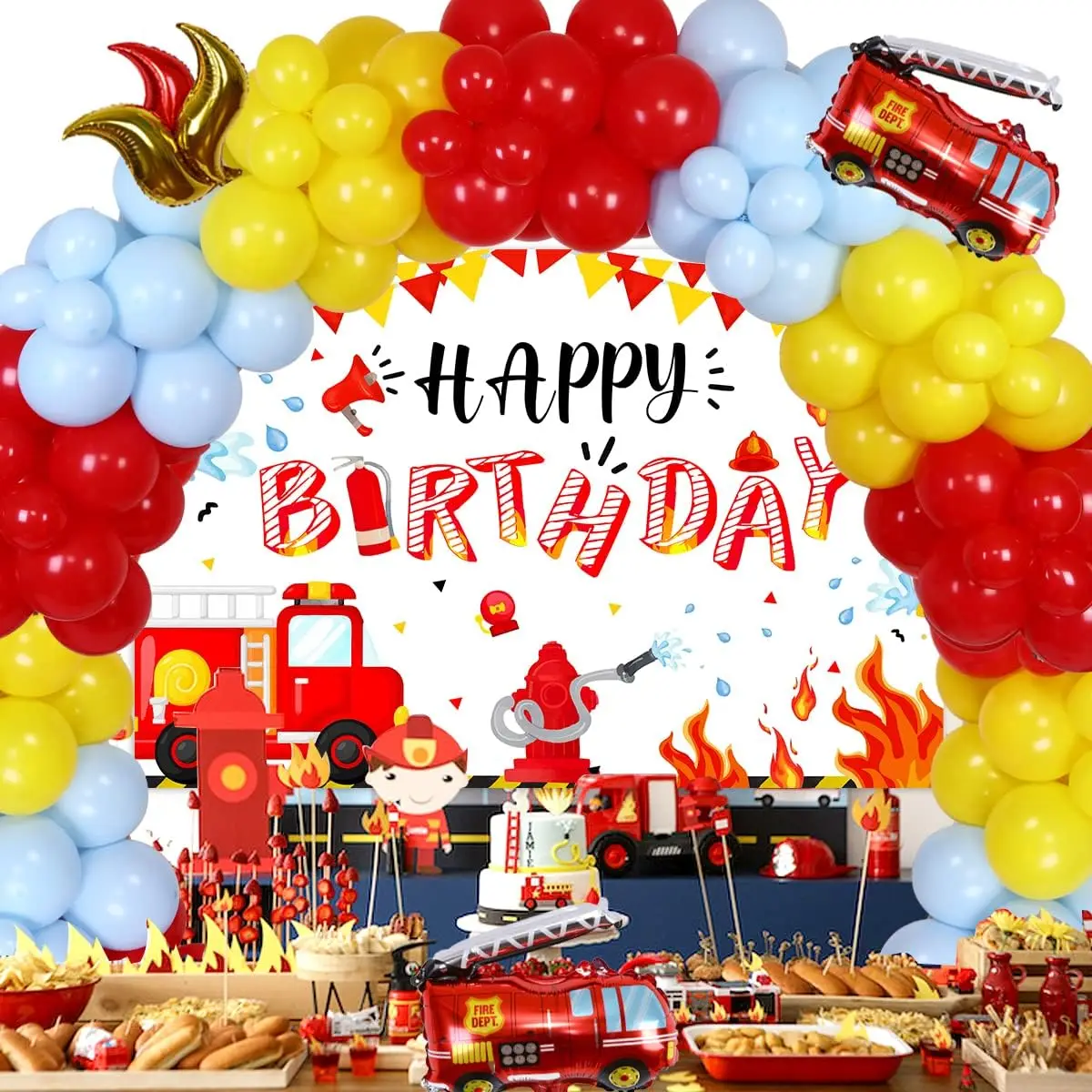 Garland Kit with Backdrop for Boys, Fire Truck, Birthday Party Decorations, Fire Engine, Firefighter, 1st, 2nd, 3rd, Party Suppl
Garland Kit with Backdrop for Boys, Fire Truck, Birthday Party Decorations, Fire Engine, Firefighter, 1st, 2nd, 3rd, Party Suppl