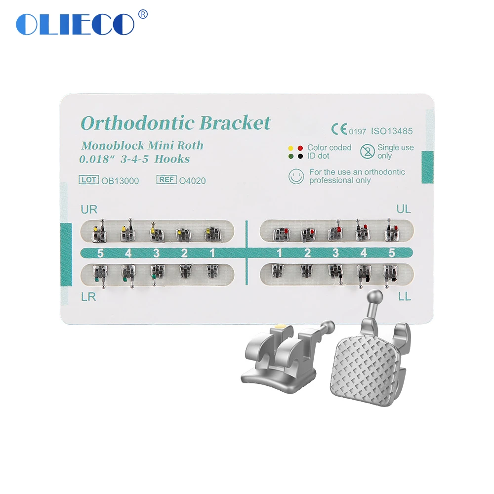 OLIECO 20pcs/Pack Dental Orthodontic Metal Braces Bracket MIM Monoblock Mini Roth MBT 022 018 Slot Hooks 345 Dentist Bracket Lab
OLIECO 20pcs/Pack Dental Orthodontic Metal Braces Bracket MIM Monoblock Mini Roth MBT 022 018 Slot Hooks 345 Dentist Bracket Lab