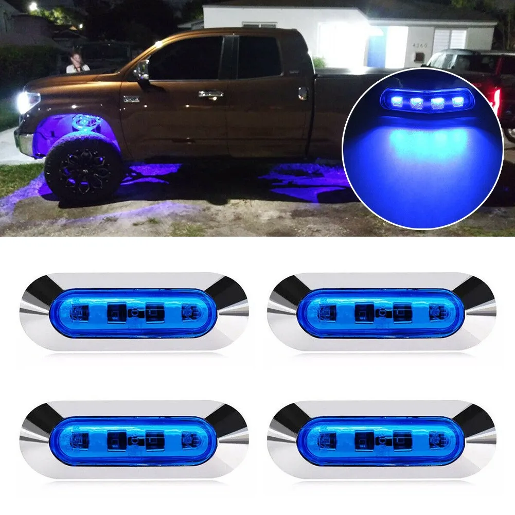 Durable Accessories Side Marker Lights Replacement Truck Trailer 4-LED 4pcs ABS+ PMMA Light Cover Blue DC 12V-24V
Durable Accessories Side Marker Lights Replacement Truck Trailer 4-LED 4pcs ABS+ PMMA Light Cover Blue DC 12V-24V