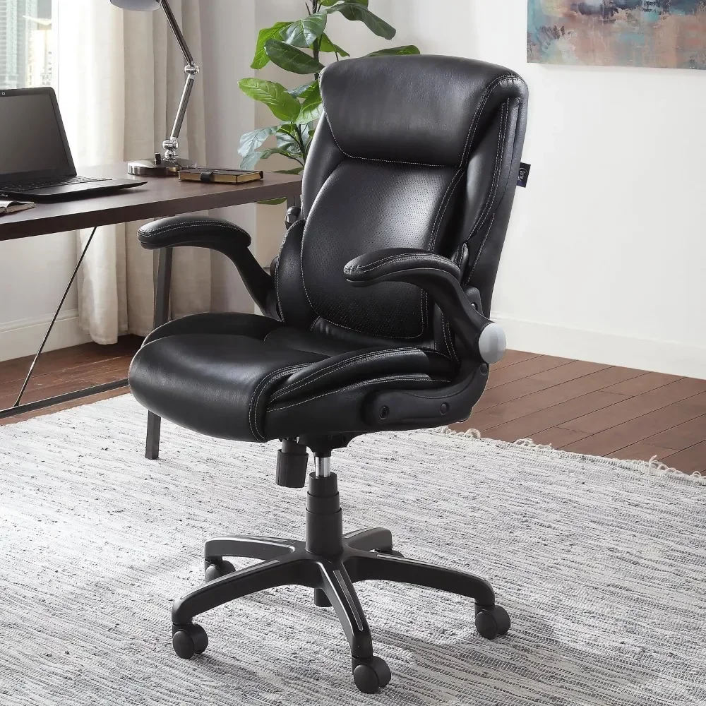 

Air Lumbar Bonded Leather Manager Office Chair Black Freight Free Living Room Chairs Recliner Armchair Bed Ergonomic Desk Chair
