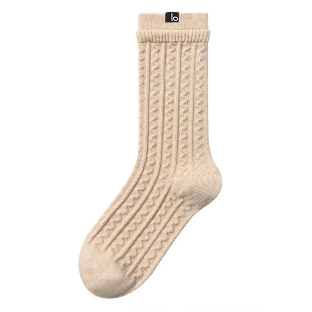 

LO Yoga Socks Cotton Thickened Spring and Winter Mid-tube Socks Warm Wicking Stockings Women's Pile Socks