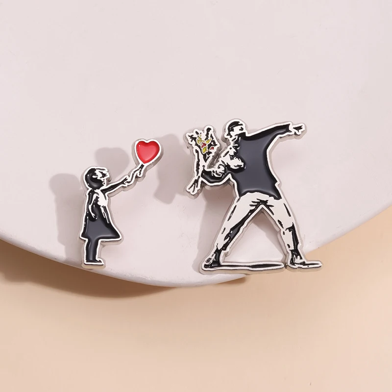 Classic Banksy Art Design Collection Enamel Pin Cool And Humorous Skater Boy Girl Brooches Badge Decoration Lapel Jewelry Gift
Classic Banksy Art Design Collection Enamel Pin Cool And Humorous Skater Boy Girl Brooches Badge Decoration Lapel Jewelry Gift