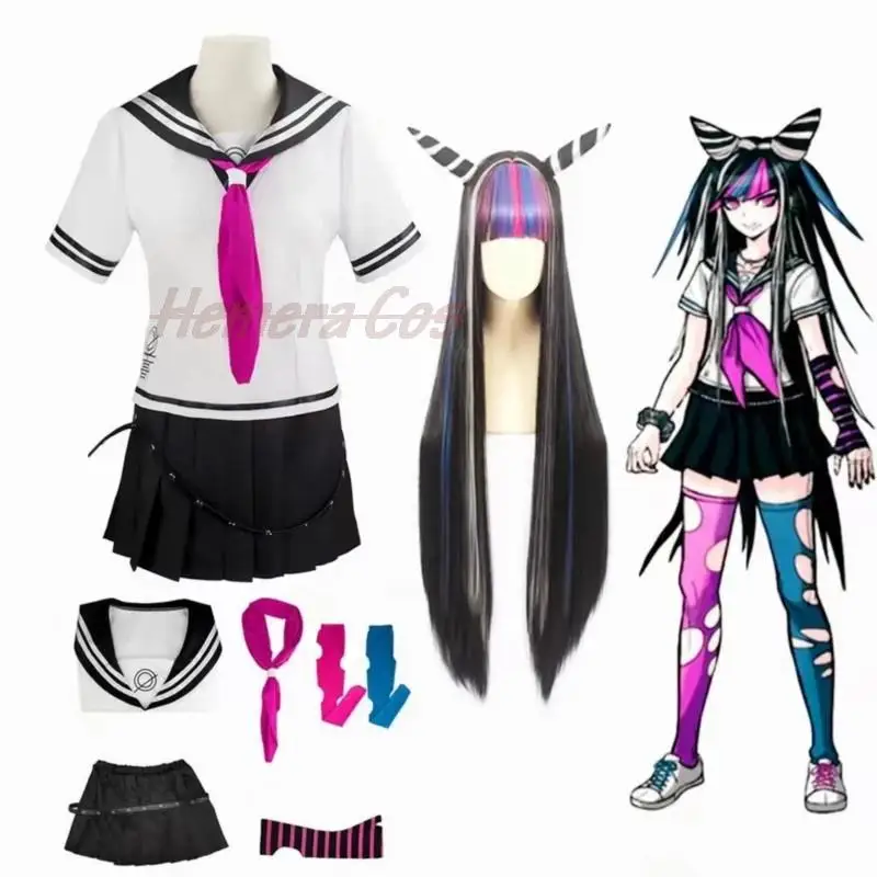 

Anime Danganronpa Mioda Ibuki Cosplay Costumes Wig Halloween Costume for Women Carnival Tops Dress Sailor Clothing Party Uniform