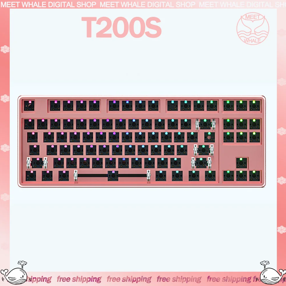 

TOGAR T200s Gamer Mechanical Keyboard Kit 3Mode 2.4G Bluetooth Wireless Keyboard 87/104Key Hot-Swap RGB Customized Keyboard Gift