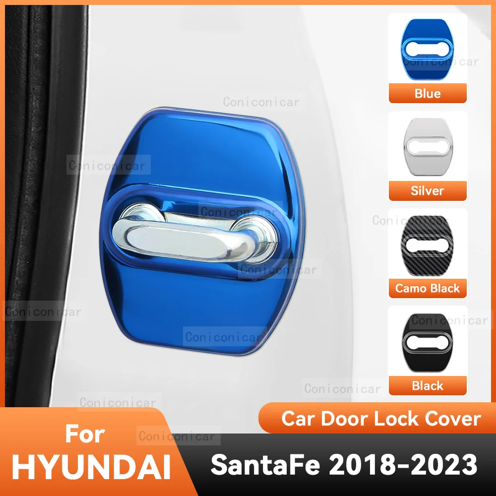 

Аксессуары для HYUNDAI SantaFe 2018-2023, Автомобильный Дверной замок, защитная крышка, эмблемы, искусственная защита для украшения из нержавеющей стали