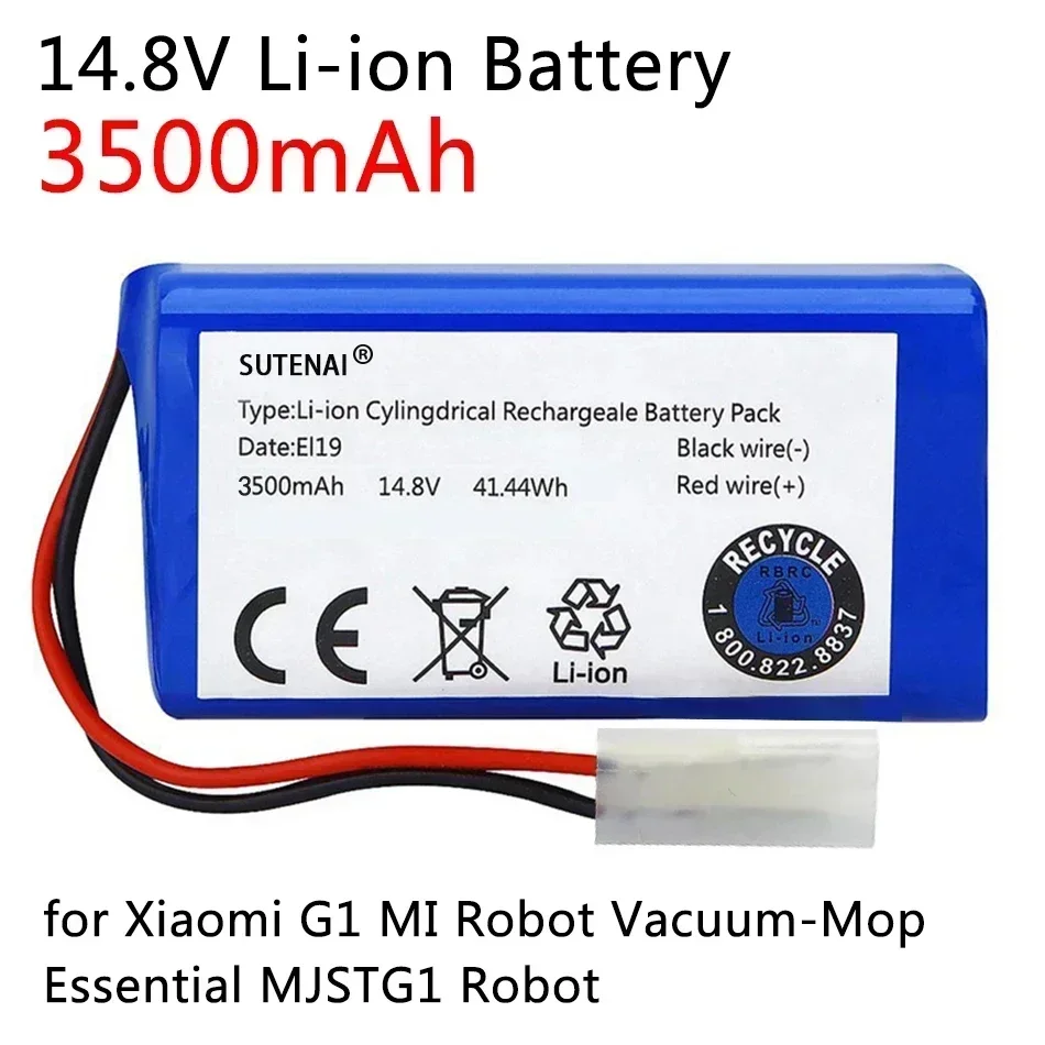 NEW 14.8V 3500mAh Li-ion Battery for Xiaomi G1 MI Robot Vacuum-Mop Essential MJSTG1 Robot Vacuum Cleaner 18650 Battery Pack
NEW 14.8V 3500mAh Li-ion Battery for Xiaomi G1 MI Robot Vacuum-Mop Essential MJSTG1 Robot Vacuum Cleaner 18650 Battery Pack