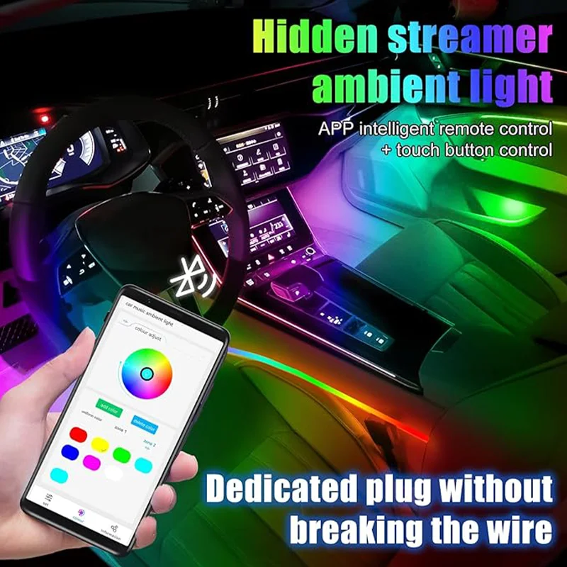 Car Interior Ambient Lights 18 In 1 LED Car Fiber Optic Atmosphere Neon Lighting APP Remote Control Auto Decorative Strip Lamp
Car Interior Ambient Lights 18 In 1 LED Car Fiber Optic Atmosphere Neon Lighting APP Remote Control Auto Decorative Strip Lamp