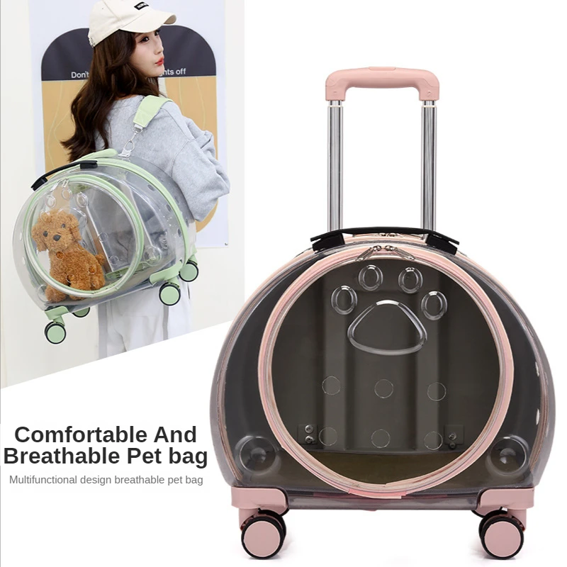 Portable PC Pet Pull Rod Box Transparent Cat Bag Air Box Dog Go Out Breathe Pet Transport Bubble Box Pet Backpack Carrier
Portable PC Pet Pull Rod Box Transparent Cat Bag Air Box Dog Go Out Breathe Pet Transport Bubble Box Pet Backpack Carrier