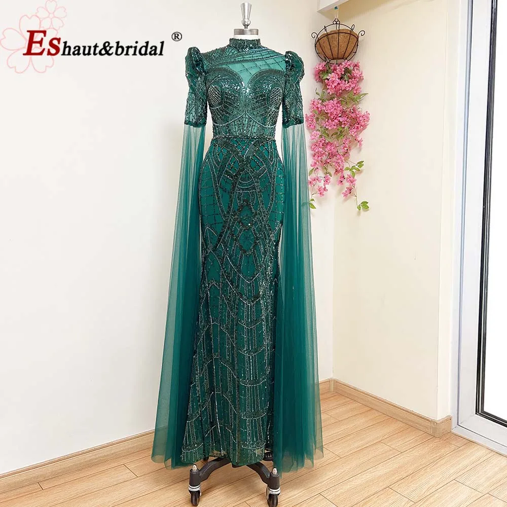 Elegant Dubai Mermaid Evening Dress for Women 2023 High Neck Crystal Handmade Long Puff Sleeves Formal Prom Wedding Party Gowns
Elegant Dubai Mermaid Evening Dress for Women 2023 High Neck Crystal Handmade Long Puff Sleeves Formal Prom Wedding Party Gowns