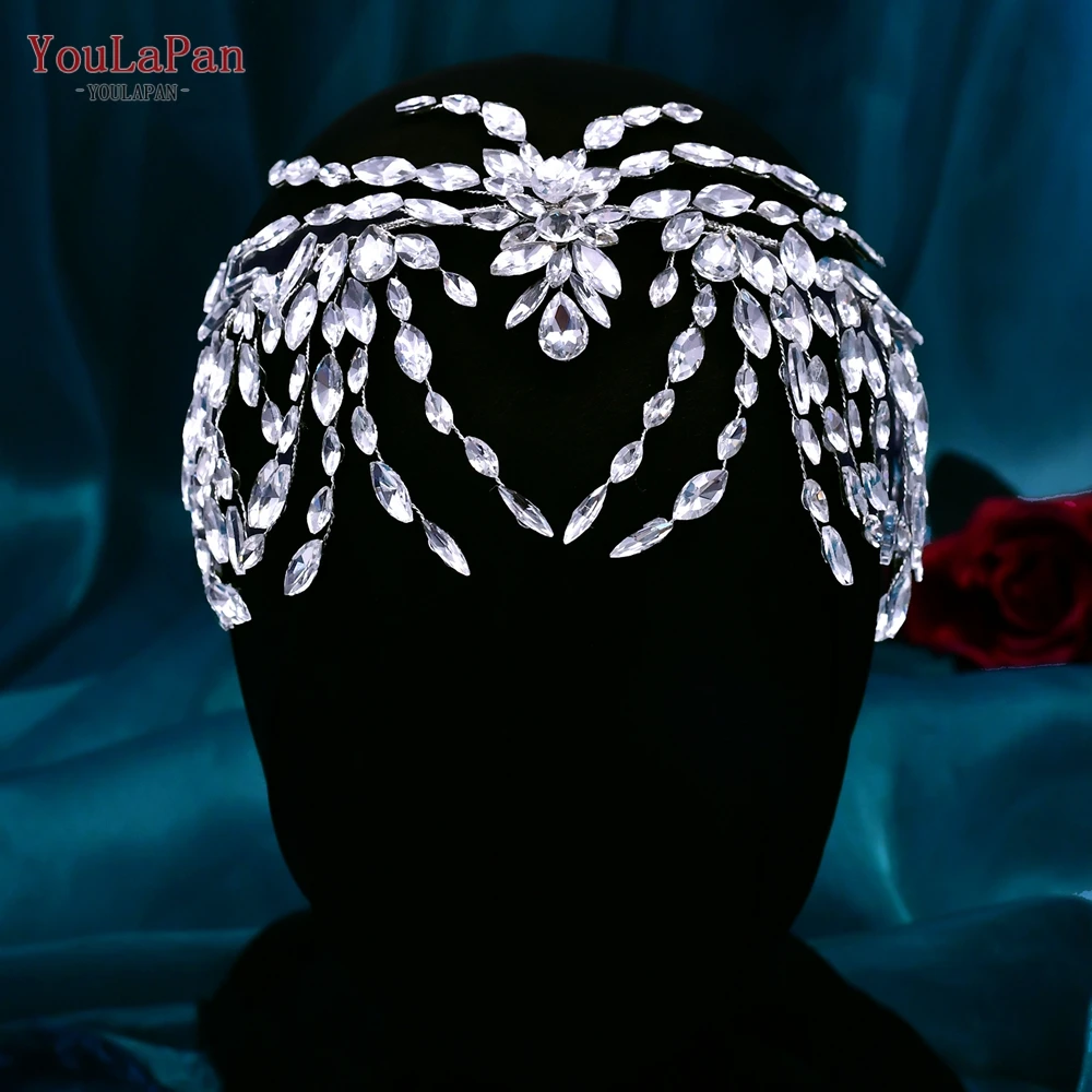

YouLaPan HP475 Shiny Bridal Headpiece Rhinestone Forehead Headband Wedding Hair Accessories Bride Headwear Woman Hair Ornaments