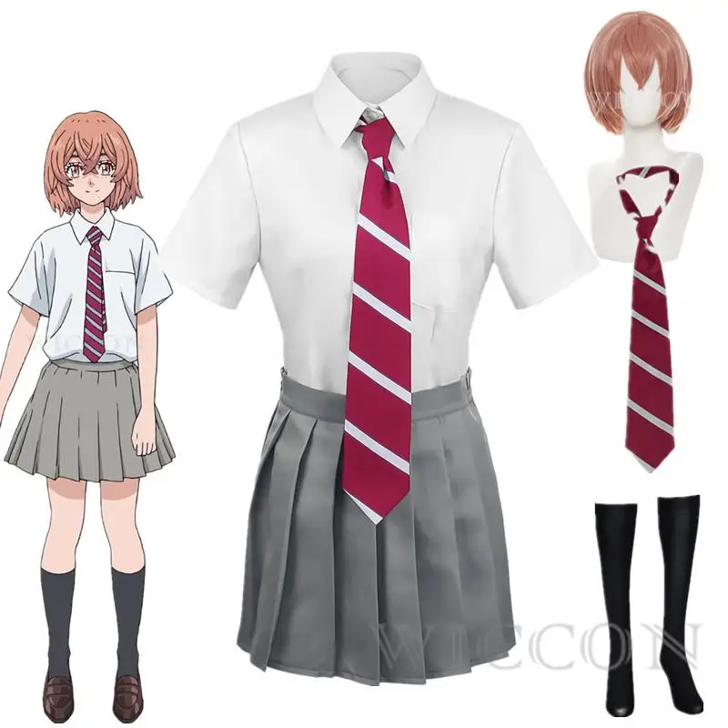 Anime Tokyo Revengers Cosplay Tachibana Hinata Cosplay Costume JK School Outfits Shirt Tie Skirt Socks Wig Halloween Clothes
Anime Tokyo Revengers Cosplay Tachibana Hinata Cosplay Costume JK School Outfits Shirt Tie Skirt Socks Wig Halloween Clothes