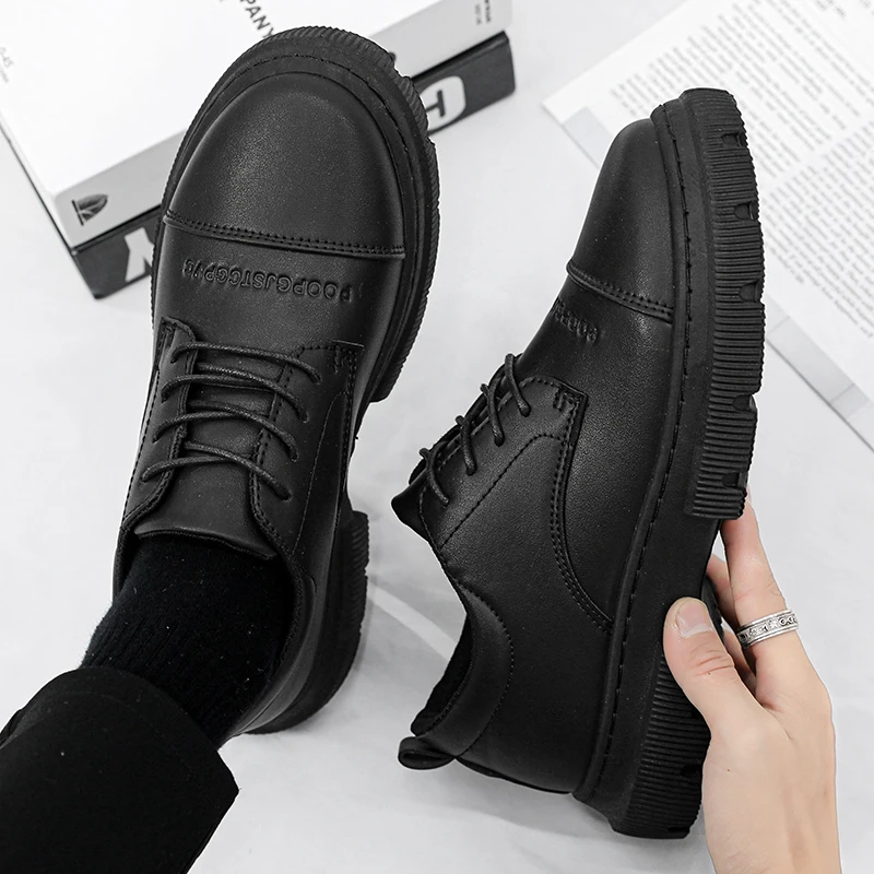 

CYYTL Mens Shoes Leather Winter Casual Loafers Designer Luxury Ankle Platform Chelsea Tactical Cowboy Boots Work Safety Sneakers