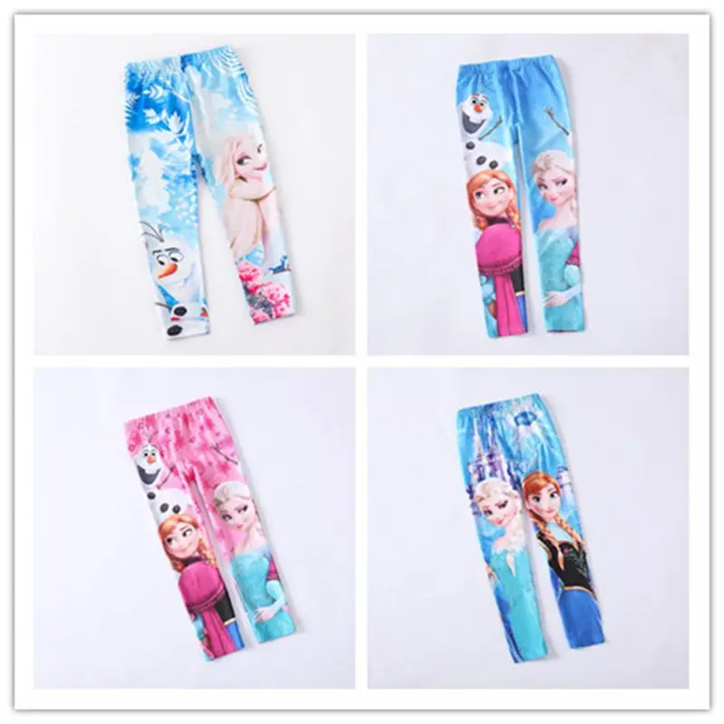 

Baby Girls Leggings Cartoon Frozen Anna Elsa Print Cotton Pants Spring Autumn Children's Skinny Pants Kids Bottoms Long Trousers