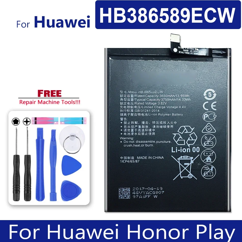 Мобильный телефон аккумулятор HB386589ECW для Huawei Honor Play номер отслеживания
Мобильный телефон аккумулятор HB386589ECW для Huawei Honor Play номер отслеживания