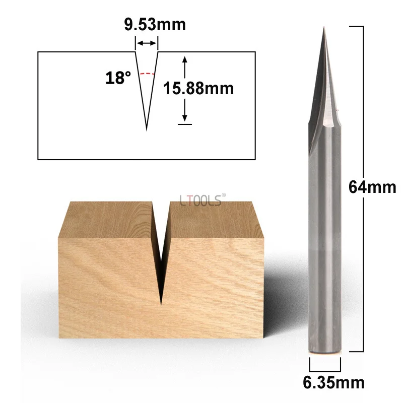 Woodworking Milling Cutter V-shaped Cutter Overall Material Alloy 18 Degree Carving Cutter Trimming Machine Blade Export Quality
Woodworking Milling Cutter V-shaped Cutter Overall Material Alloy 18 Degree Carving Cutter Trimming Machine Blade Export Quality
