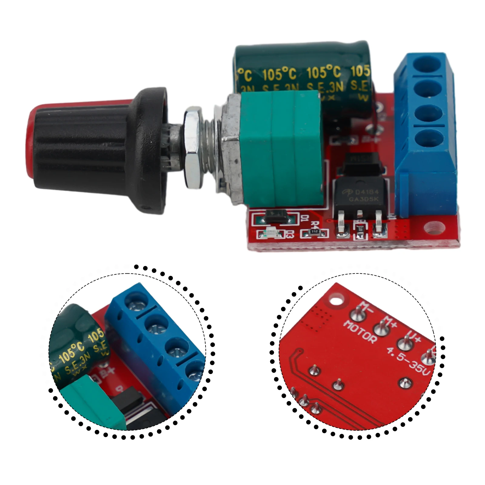 PWM 12V DC Motor Speed Controller Module 5A 2A 4.5-35V/DC1.8-15V Low Voltage Adjustable Drive Voltage Regulator Speed Controls
PWM 12V DC Motor Speed Controller Module 5A 2A 4.5-35V/DC1.8-15V Low Voltage Adjustable Drive Voltage Regulator Speed Controls