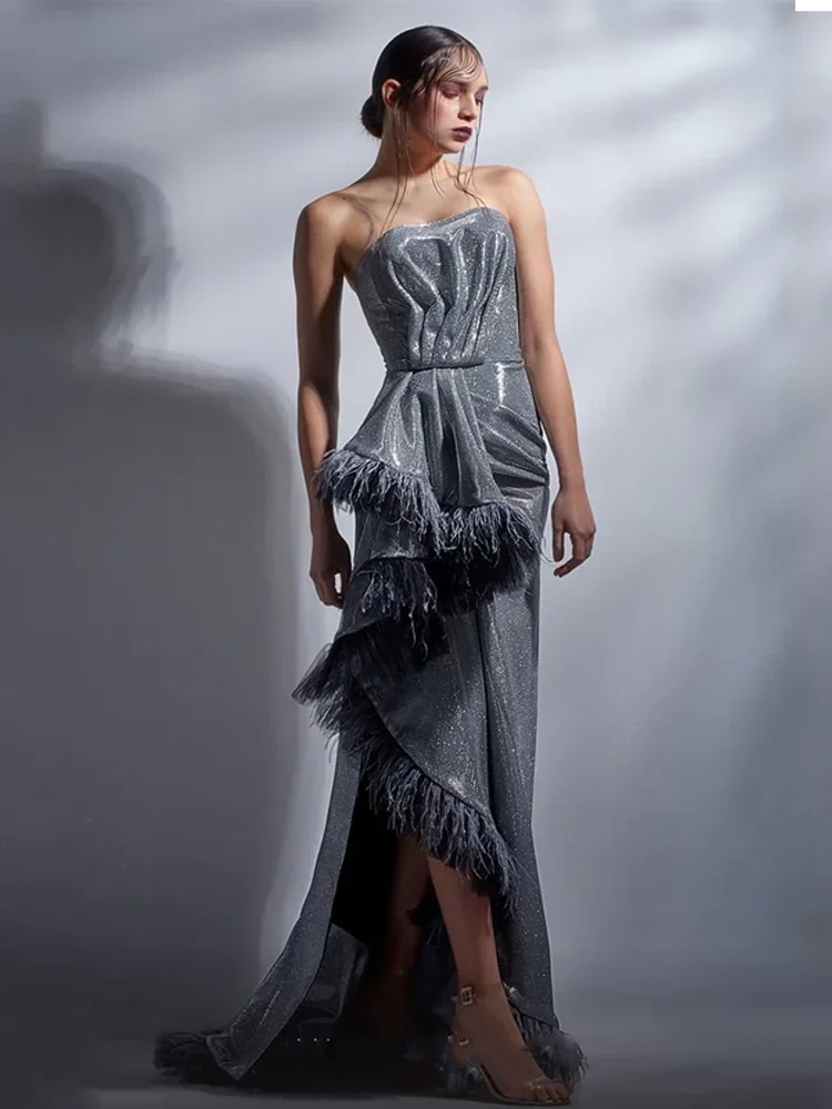Evening Dress Asymmetry Prom Dress Satin Party Gown Customize Mother of the Bride Dress Feather Bridesmaid Dress
Evening Dress Asymmetry Prom Dress Satin Party Gown Customize Mother of the Bride Dress Feather Bridesmaid Dress