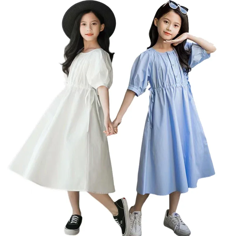 Teen Youth 100% Cotton Summer Dress Girls 2024 New Clothes Children's Fashion Waistband Solid Color Skirt 6 8 10 12 14 16 Year
Teen Youth 100% Cotton Summer Dress Girls 2024 New Clothes Children's Fashion Waistband Solid Color Skirt 6 8 10 12 14 16 Year