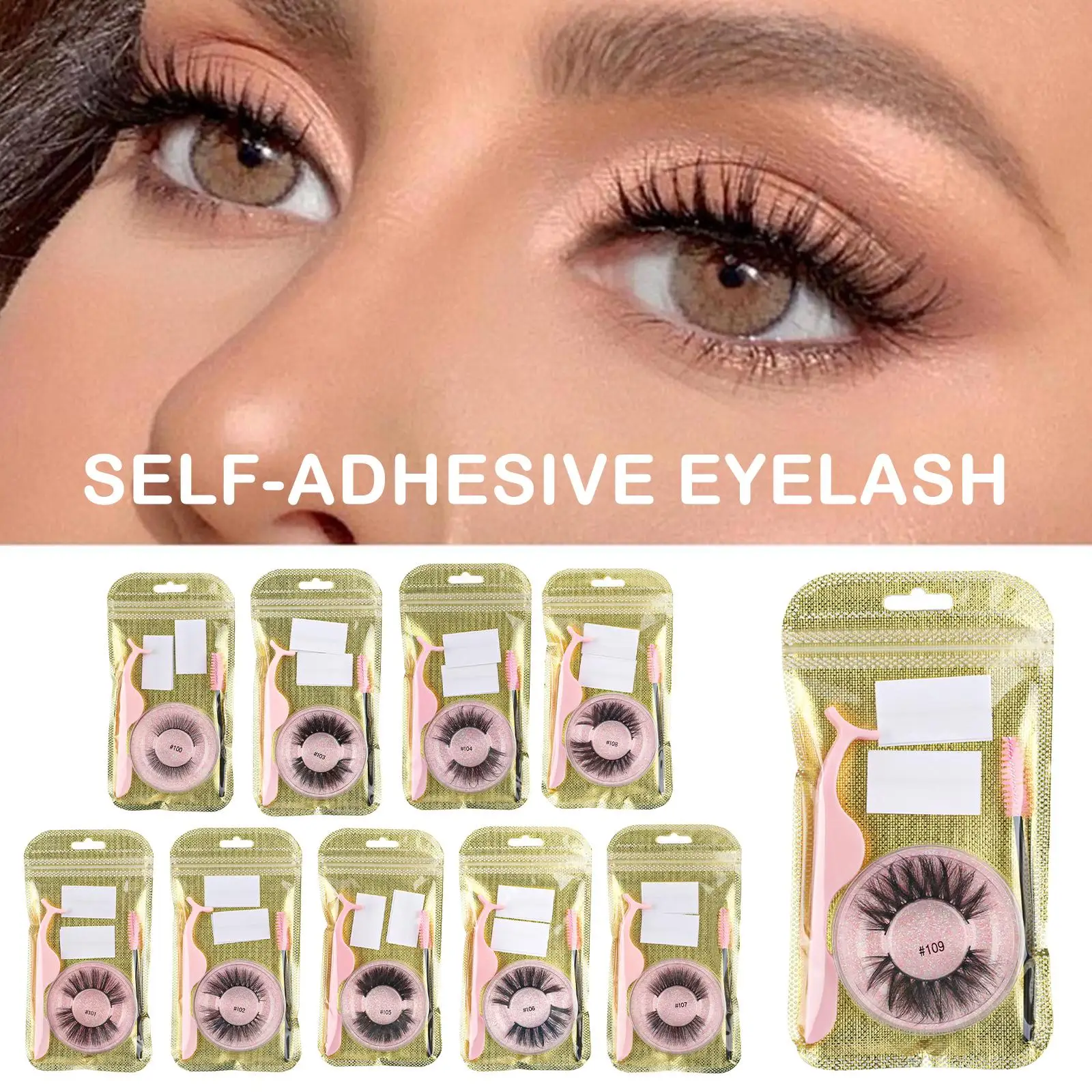 1Pair Fake Eyelashes Reusable Adhesive Eyelashes Full Glue Makeup Tools Strip Eyelashes Daily Lashes Self-adhesive With Dro C3O2
1Pair Fake Eyelashes Reusable Adhesive Eyelashes Full Glue Makeup Tools Strip Eyelashes Daily Lashes Self-adhesive With Dro C3O2