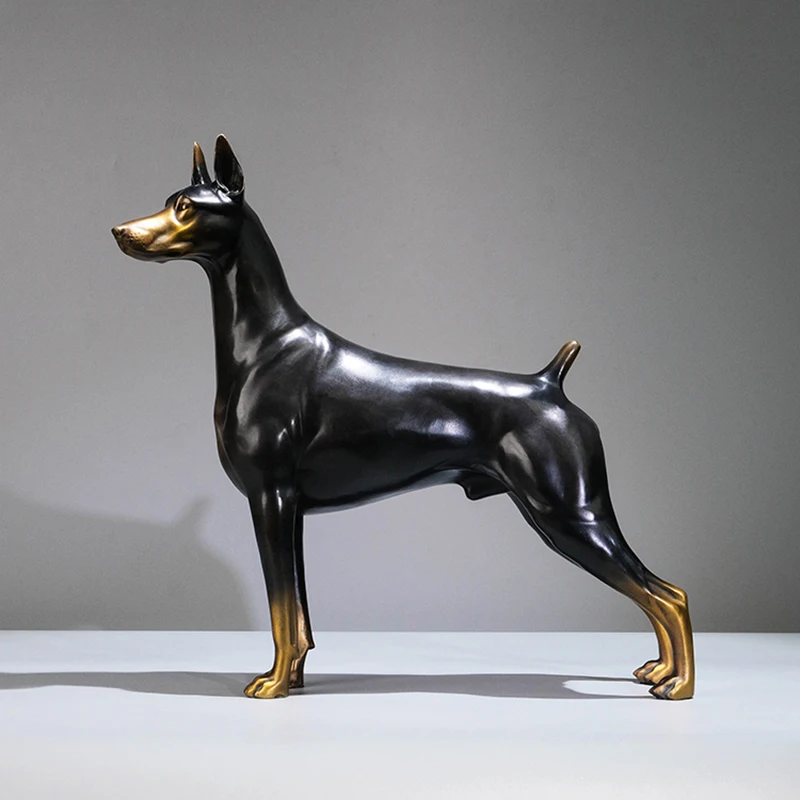 Brass Doberman Dog Sculpture Ornaments Animal Handicraft Decors Statue Nordic Home Decoration Accessories Luxury Tabletop Decor
Brass Doberman Dog Sculpture Ornaments Animal Handicraft Decors Statue Nordic Home Decoration Accessories Luxury Tabletop Decor