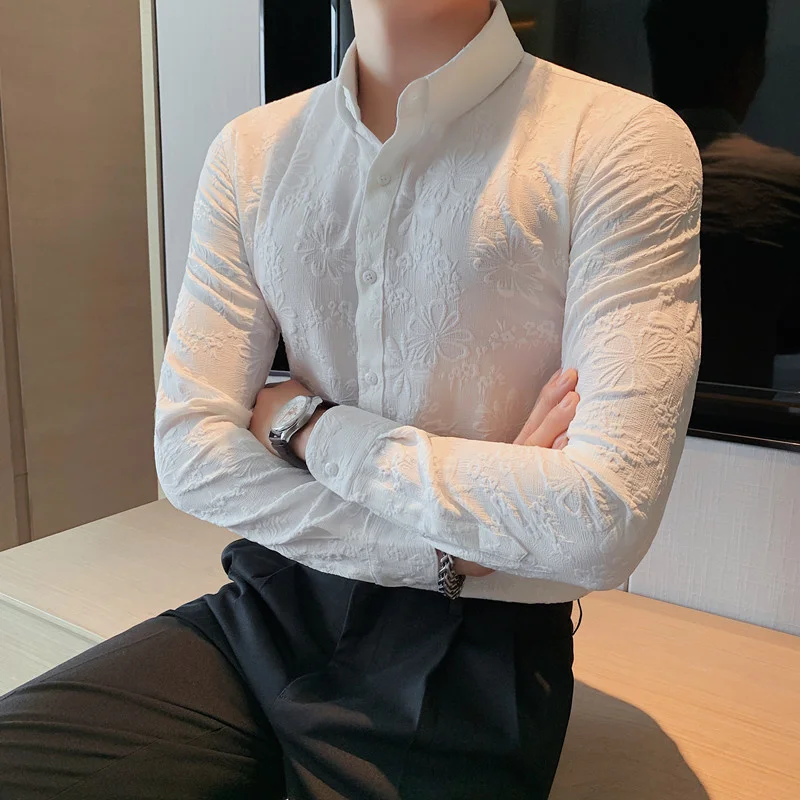 Brand Clothing Men Spring Jacquard Long Sleeve Shirts/Male Slim Fit High Quality Leisure Lapel Business Office Dress Shirt 4XL
Brand Clothing Men Spring Jacquard Long Sleeve Shirts/Male Slim Fit High Quality Leisure Lapel Business Office Dress Shirt 4XL