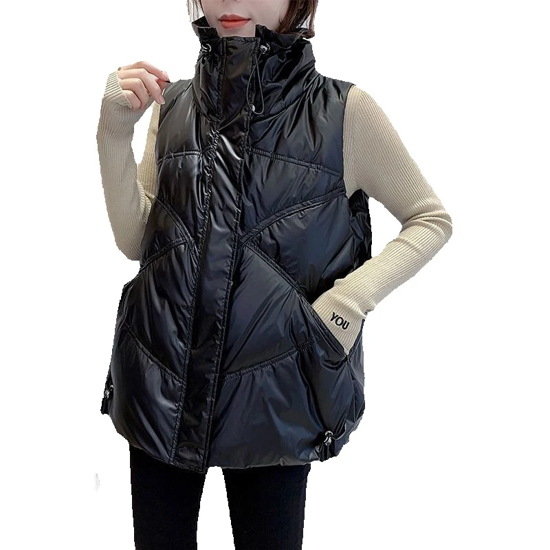 2023 Autumn And Winter New Bright Vest Women's Short Loose Fashion All-Match Outer Vest Women's Sleeveless Jacket
2023 Autumn And Winter New Bright Vest Women's Short Loose Fashion All-Match Outer Vest Women's Sleeveless Jacket