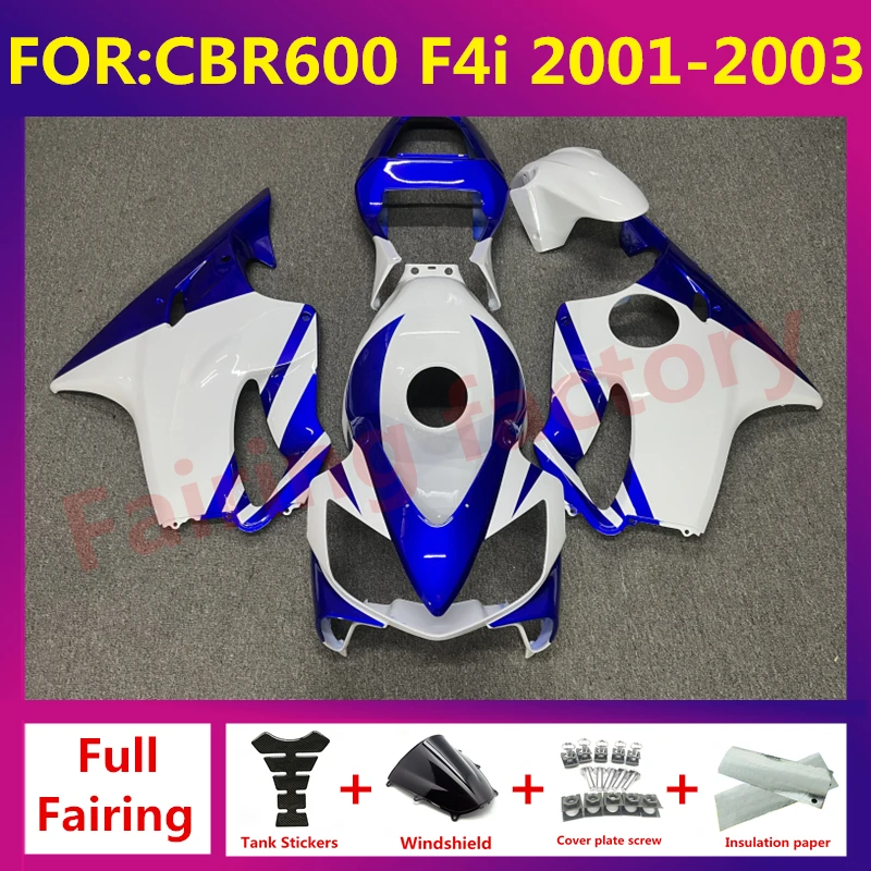 NEW ABS Motorcycle full Fairing kit fit For CBR 600 CBR600 CBR600F F4i fs 2001 2002 2003 Bodywork fairings Kits set blue white 
NEW ABS Motorcycle full Fairing kit fit For CBR 600 CBR600 CBR600F F4i fs 2001 2002 2003 Bodywork fairings Kits set blue white