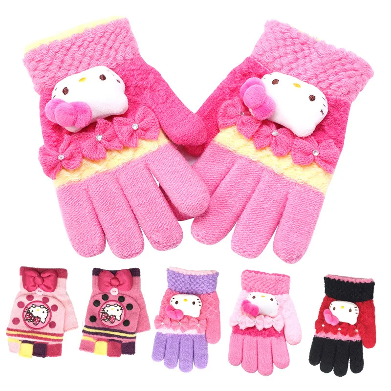 Перчатки для девочек Hello Kitty осень-зима зимние перчатки Sanrio детские вязаные милые перчатки с пятью пальцами для милых кошек милые подарки
Перчатки для девочек Hello Kitty осень-зима зимние перчатки Sanrio детские вязаные милые перчатки с пятью пальцами для милых кошек милые подарки