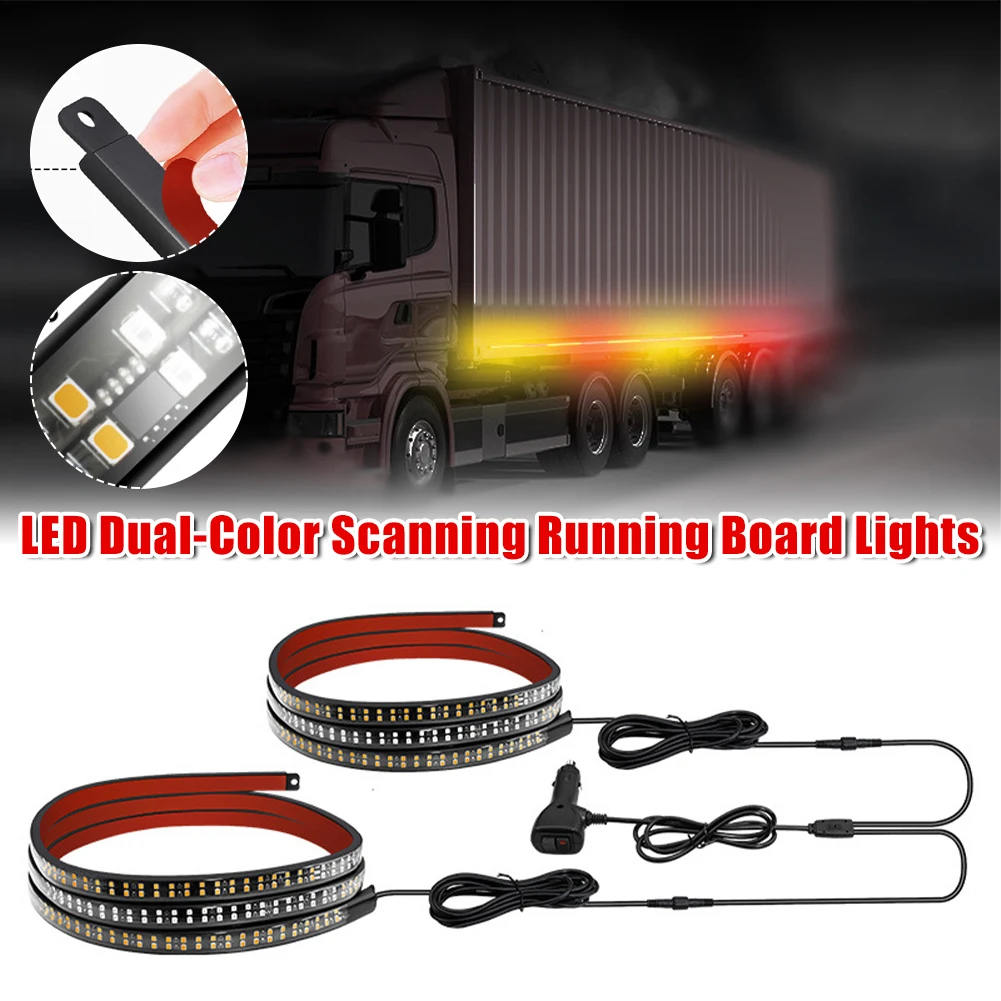 Truck LED Running Board Light 2 In 1 LED Strip Lights Sequential Amber White Side Marker Light Flashing Warning Lamp Waterproof
Truck LED Running Board Light 2 In 1 LED Strip Lights Sequential Amber White Side Marker Light Flashing Warning Lamp Waterproof