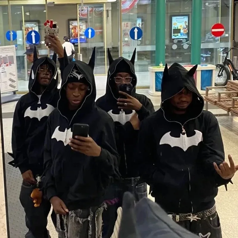 zip up hoodie Harajuku streetwear kawaii Y2K Hip hop Embroidery Bat anime oversized sweatshirt Gothic Rock Fashion hoodies Top
zip up hoodie Harajuku streetwear kawaii Y2K Hip hop Embroidery Bat anime oversized sweatshirt Gothic Rock Fashion hoodies Top