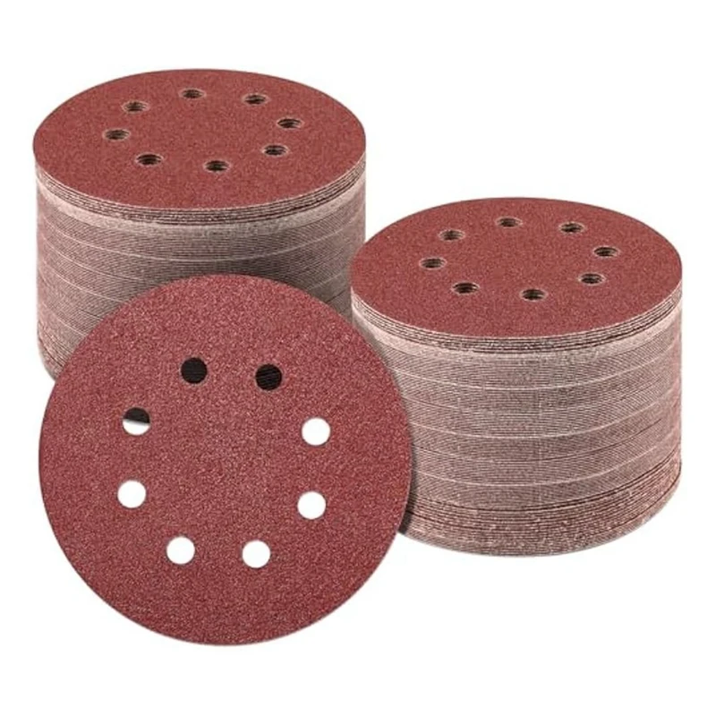 

160PCS 5Inch Sanding Disc,60/80/120/150/240/320/400/600Grit 8 Hole Hook And Loop Sandpaper,Sand Paper For Orbital Sander Durable