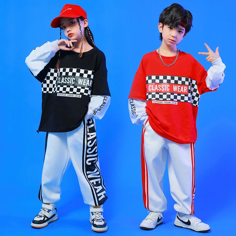Kid Hip Hop Clothing Checkered Oversized Sweatshirt Top Casual Sport Jogger Sweat Pants for Girl Boy Jazz Dance Costume Clothes
Kid Hip Hop Clothing Checkered Oversized Sweatshirt Top Casual Sport Jogger Sweat Pants for Girl Boy Jazz Dance Costume Clothes