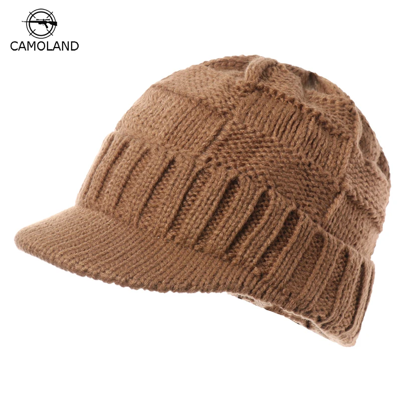 CAMOLAND Short brim knitted hat Winter Unisex Warm Casual Slouchy Hats Outdoor Mens Beanie Solid Color Fashion Street Hats
CAMOLAND Short brim knitted hat Winter Unisex Warm Casual Slouchy Hats Outdoor Mens Beanie Solid Color Fashion Street Hats