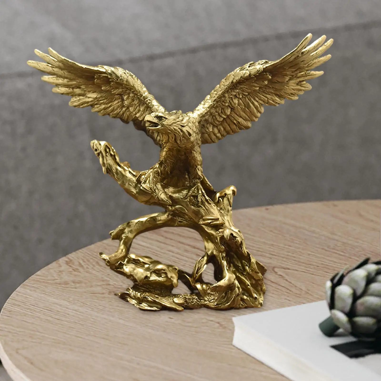 

Eagle Figurine Lucky Creative Gift Collection Statue Animal Sculpture Ornament for Living Room Office Home Bookcase Tabletop