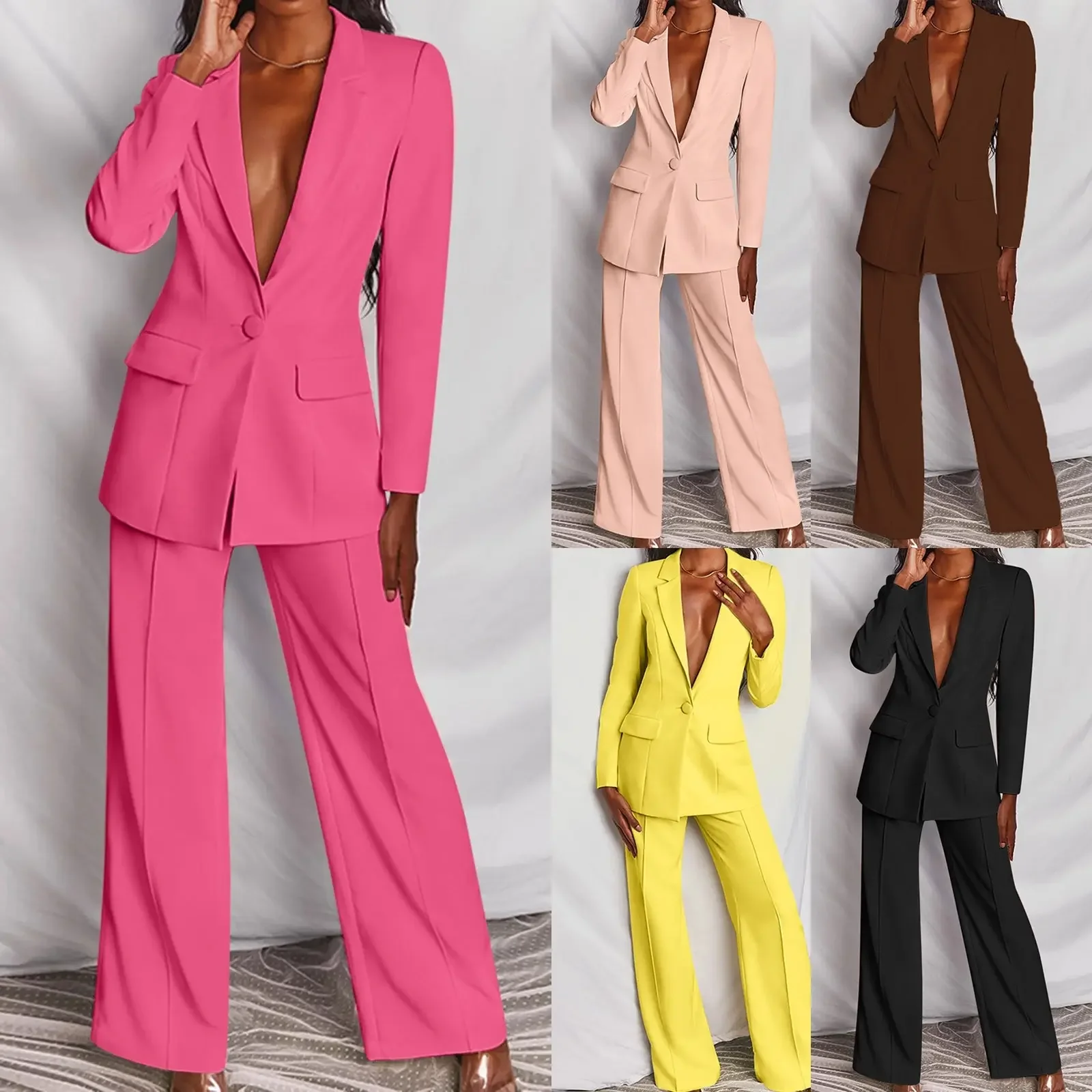 Office Ladies Fashion Simple Blazer Solid Color Women's Suit V-Collar Long Sleeve + Trousers 2 Piece Set of Loose Leisure Lapels
Office Ladies Fashion Simple Blazer Solid Color Women's Suit V-Collar Long Sleeve + Trousers 2 Piece Set of Loose Leisure Lapels