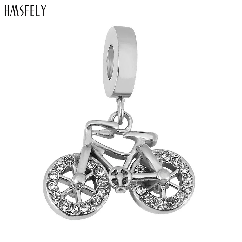 

HMSFELY Stainless Steel Bike Pendant For DIY Bracelet Necklace Jewelry Making Accessories Bracelets Heart Parts