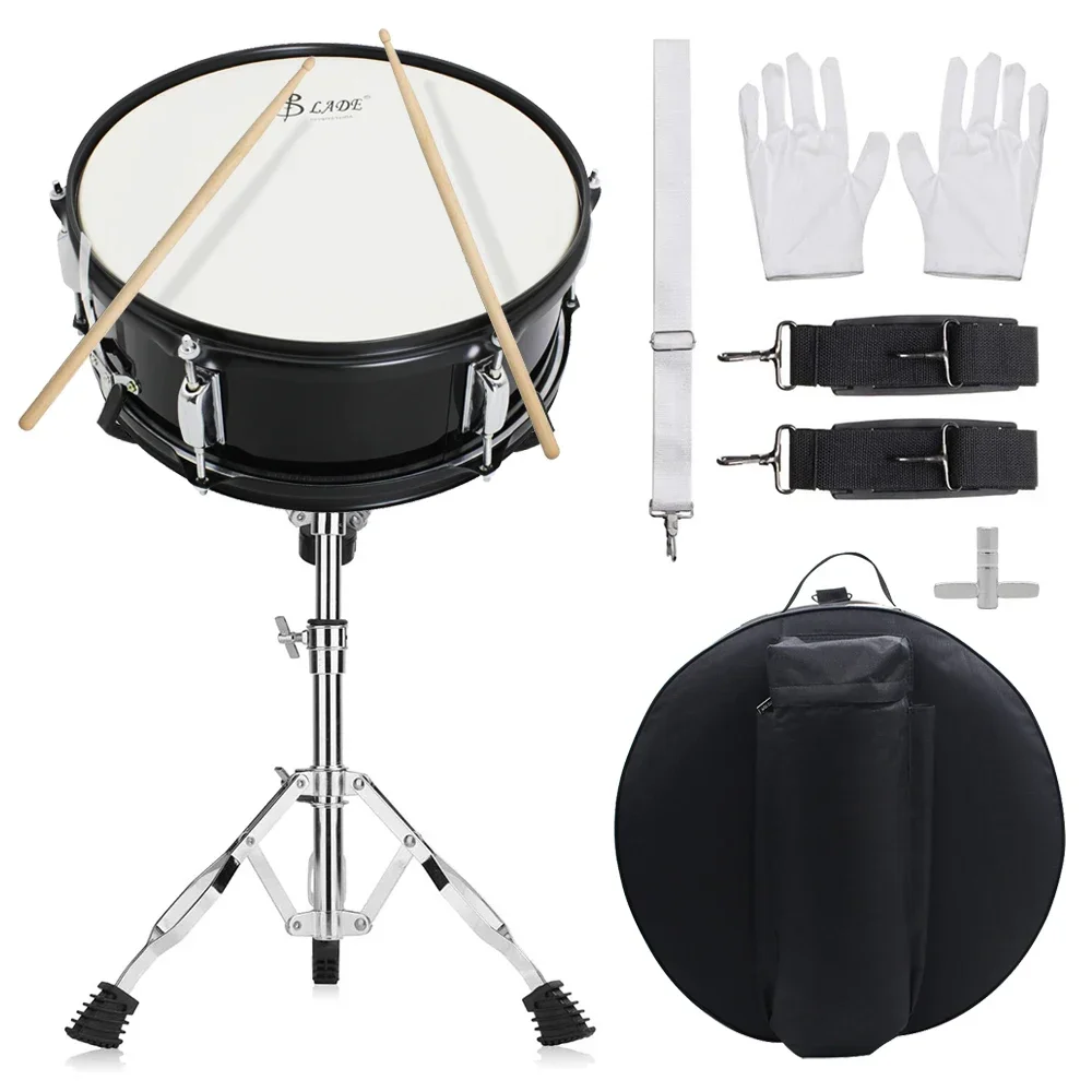 14 Inches Snare Drum Black Metal Drum Set with 1 Pair Maple Drumstick Strap Strand Percussion Instrument for Students Beginners
14 Inches Snare Drum Black Metal Drum Set with 1 Pair Maple Drumstick Strap Strand Percussion Instrument for Students Beginners