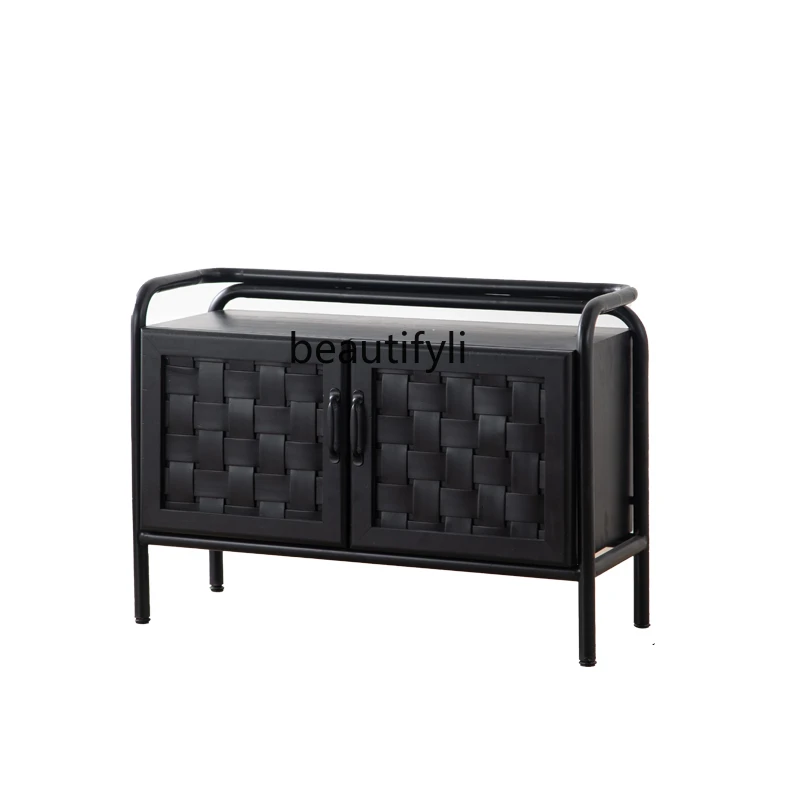 Modern Minimalist Black Door Entrance Cabinet Solid Wood Creative Woven Showcase Kitchen Sundries Cupboard Storage
Modern Minimalist Black Door Entrance Cabinet Solid Wood Creative Woven Showcase Kitchen Sundries Cupboard Storage