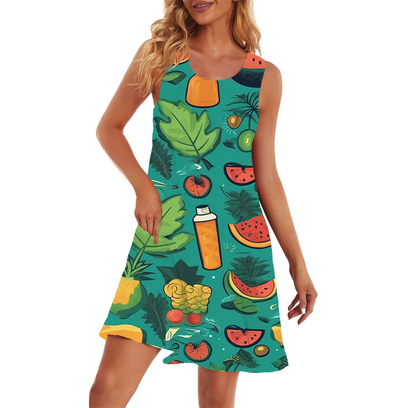 Summer new lady's sleeveless dress fruit watermelon 3D printed lady sleeveless dress Fashion casual ladies sleeveless dress
Summer new lady's sleeveless dress fruit watermelon 3D printed lady sleeveless dress Fashion casual ladies sleeveless dress