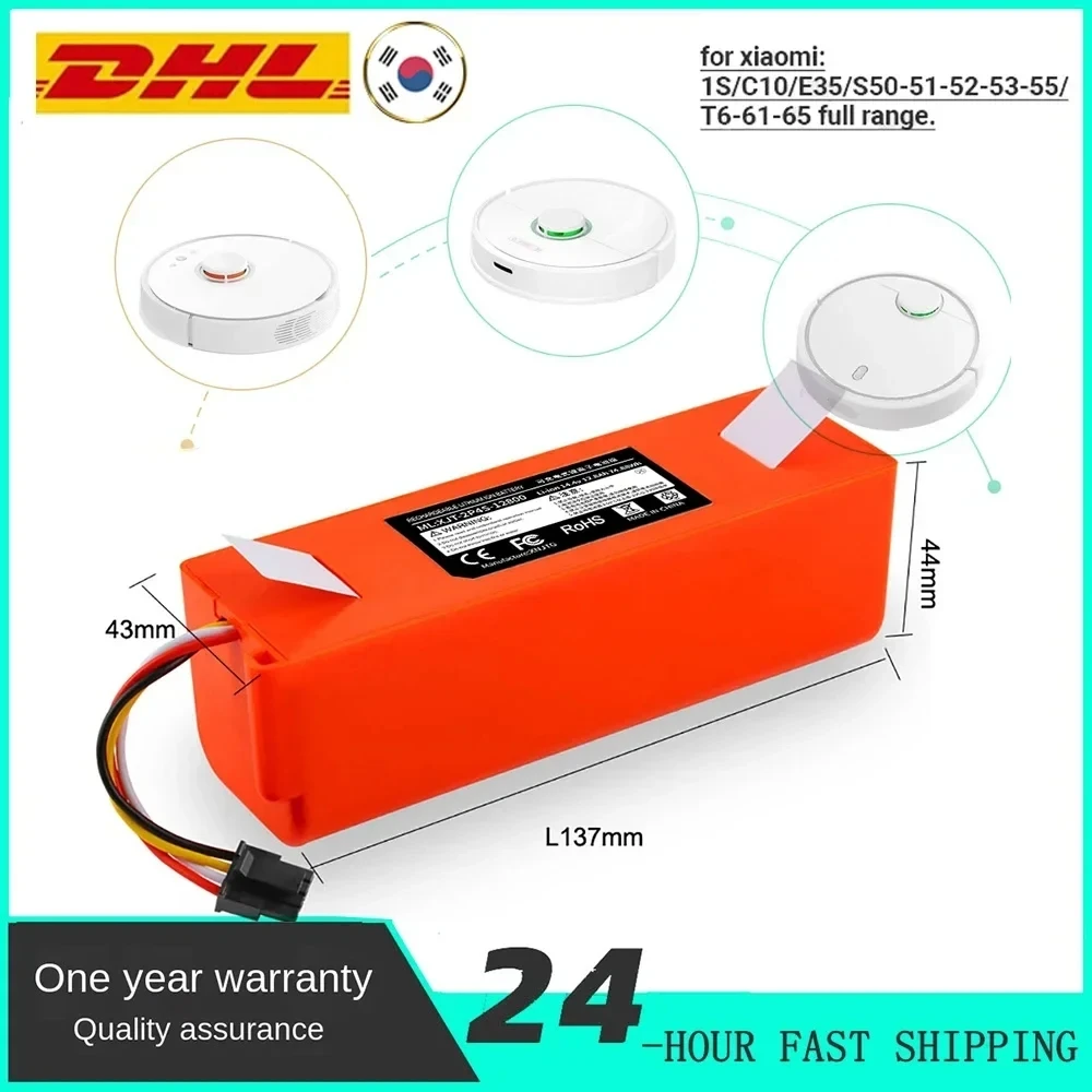 2024 Original 14.4V 12800mAh Robotic Vacuum Cleaner Replacement Battery For Xiaomi Roborock S55 S60 S65 S50 S51 S5 MAX S6 Parts
2024 Original 14.4V 12800mAh Robotic Vacuum Cleaner Replacement Battery For Xiaomi Roborock S55 S60 S65 S50 S51 S5 MAX S6 Parts